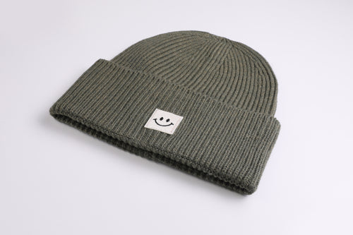 Oversized Strickoptik Beanie Happy khaki