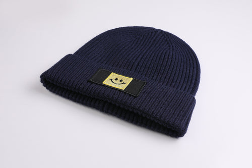 Patch Beanie Happy gold oxford